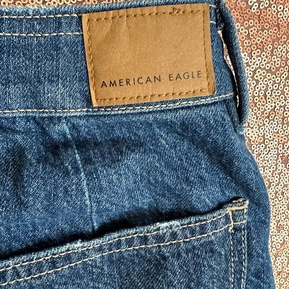 American Eagle Denim skirt Size 2 Color Blue. Super High Rise A-Line Patchwork. - Picture 10 of 10